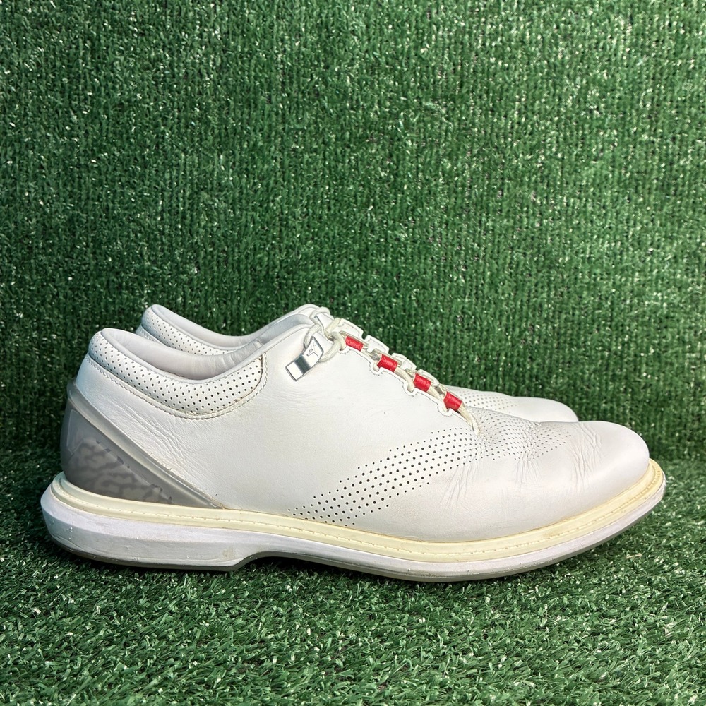 Jordan ADG 4 DM0103-105 Leather Spikeless Athletic Golf Shoes White Mens Sz 9.5